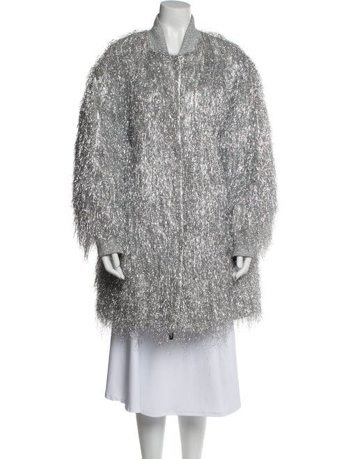 Dries Van Noten Tweed Pattern Faux Fur Jacket