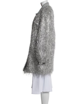 Dries Van Noten Tweed Pattern Faux Fur Jacket