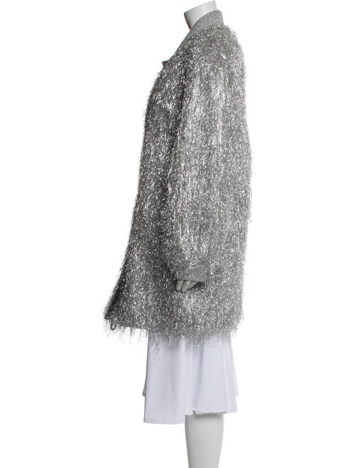 Dries Van Noten Tweed Pattern Faux Fur Jacket