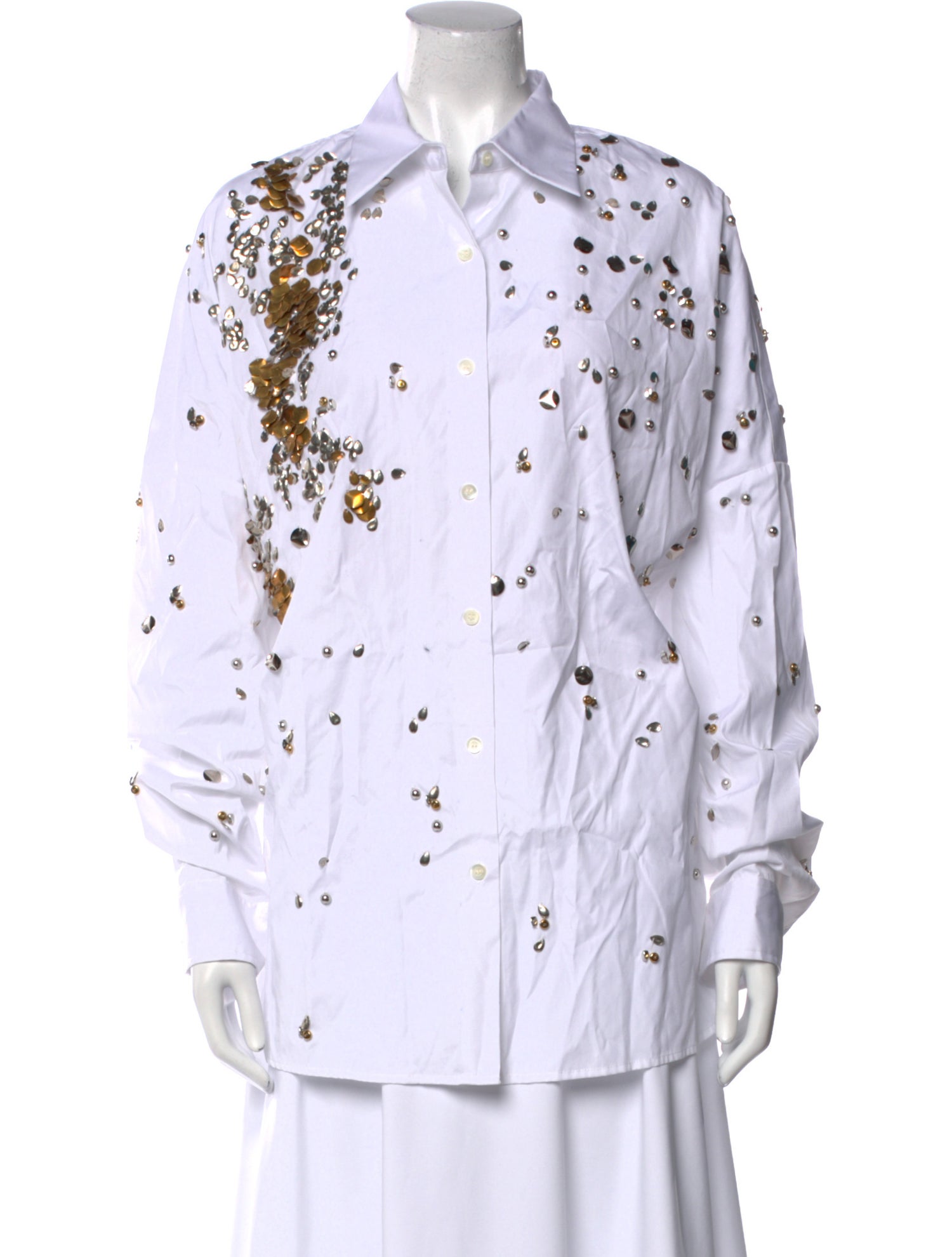 Dries Van Noten Printed Long Sleeve Button-Up Top