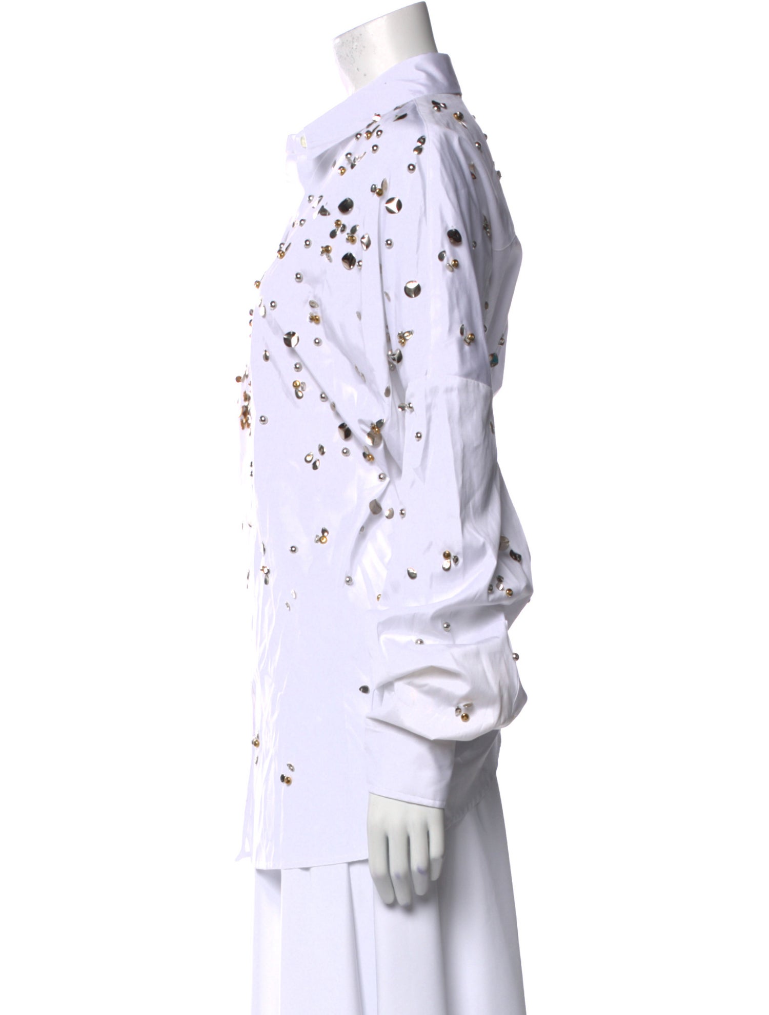 Dries Van Noten Printed Long Sleeve Button-Up Top