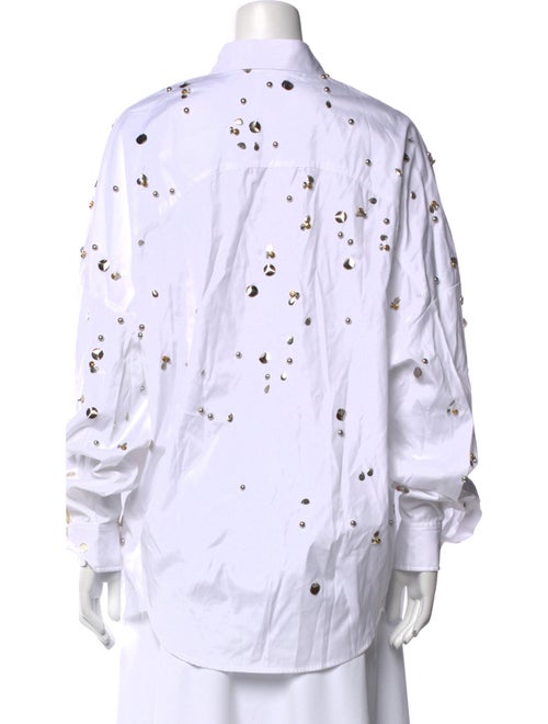 Dries Van Noten Printed Long Sleeve Button-Up Top