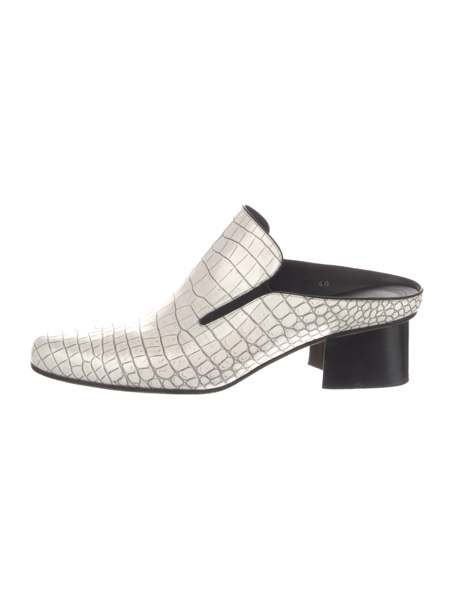 Dries Van Noten Leather Colorblock Pattern Mules
