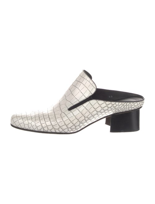 Dries Van Noten Leather Colorblock Pattern Mules