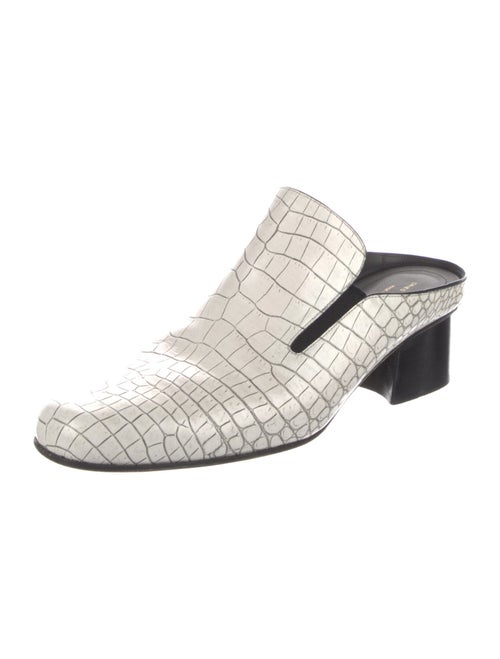 Dries Van Noten Leather Colorblock Pattern Mules