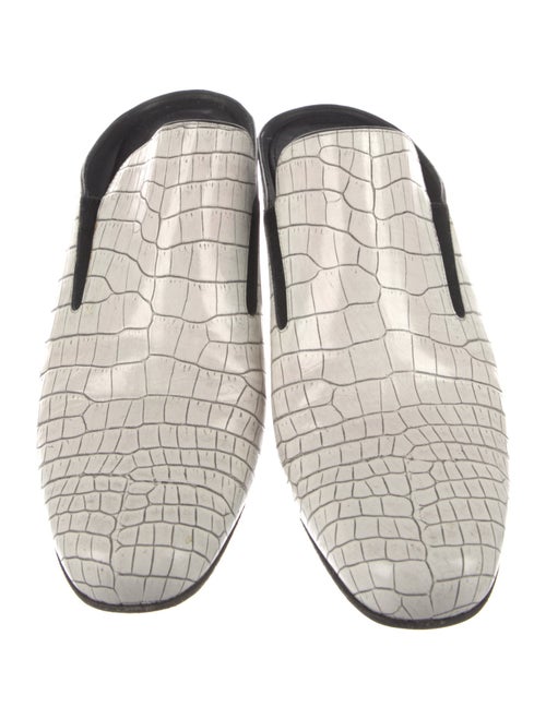 Dries Van Noten Leather Colorblock Pattern Mules