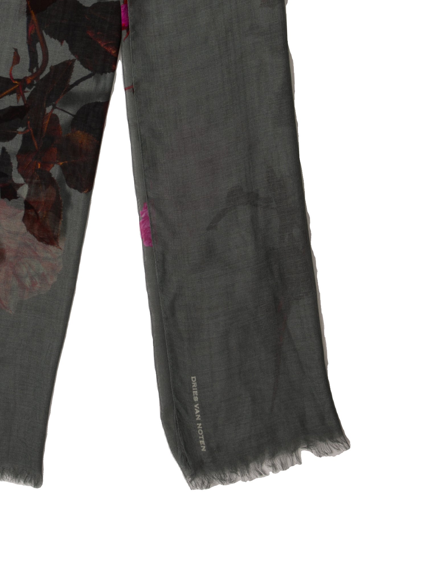 Dries Van Noten Silk Floral Print Scarf