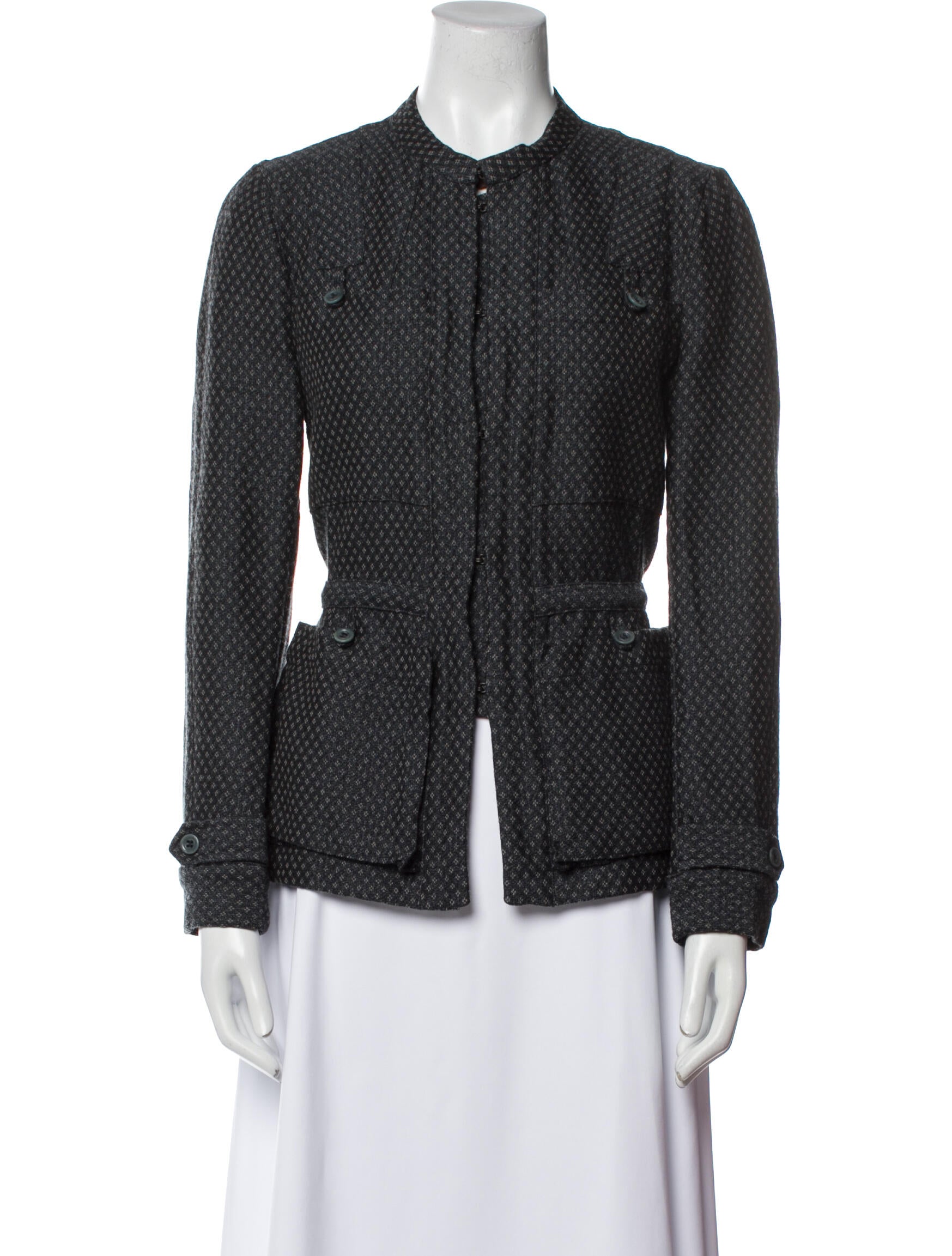 Dries Van Noten Wool Tweed Pattern Evening Jacket