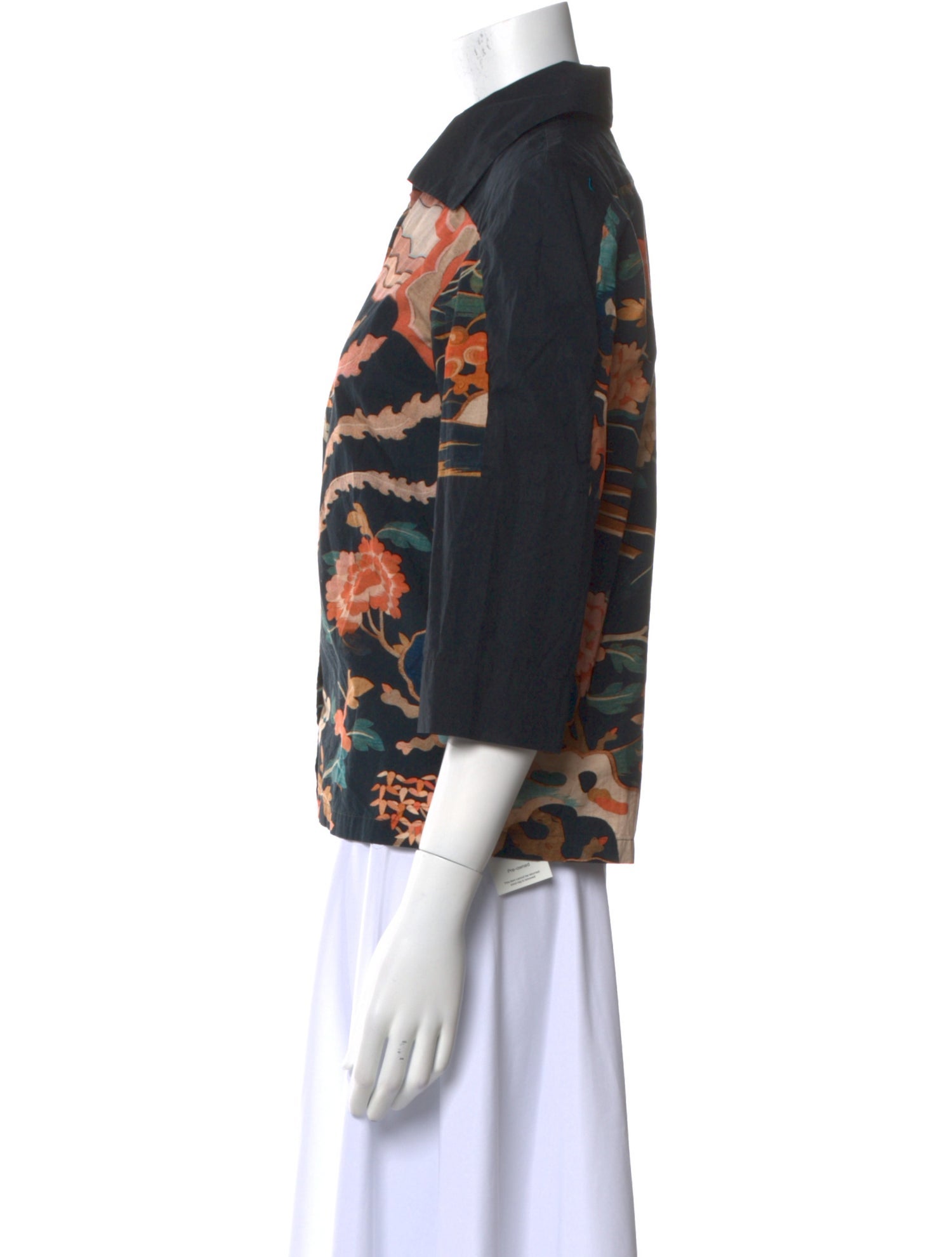 Dries Van Noten Floral Print Three-Quarter Sleeve Blouse