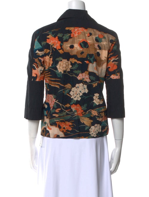 Dries Van Noten Floral Print Three-Quarter Sleeve Blouse