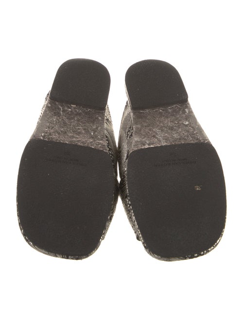 Dries Van Noten Printed Glitter Accents Slides