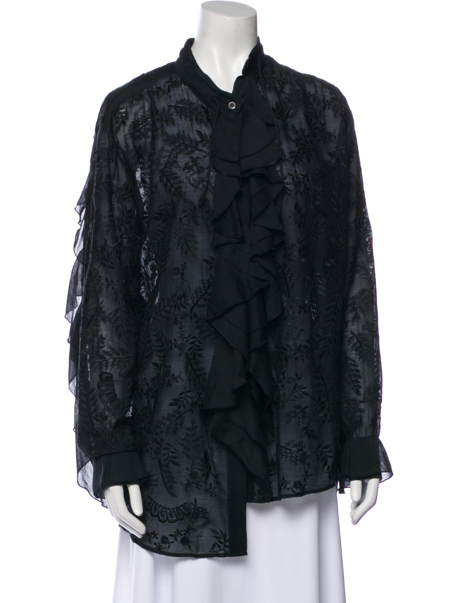 Dries Van Noten Animal Print Long Sleeve Blouse