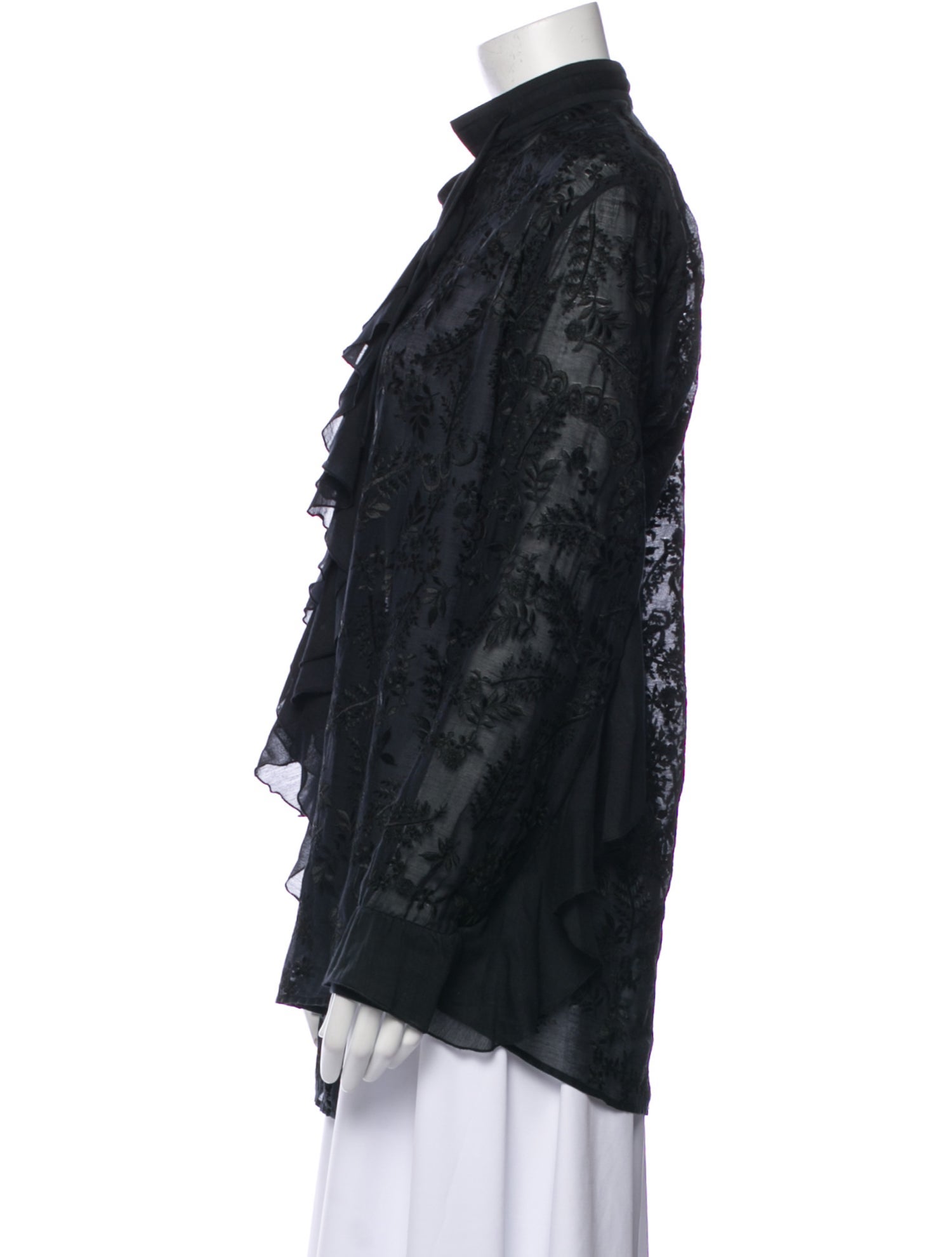 Dries Van Noten Animal Print Long Sleeve Blouse