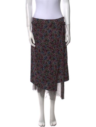 Dries Van Noten Silk Midi Length Skirt