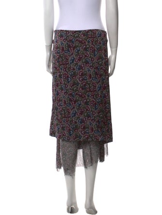Dries Van Noten Silk Midi Length Skirt