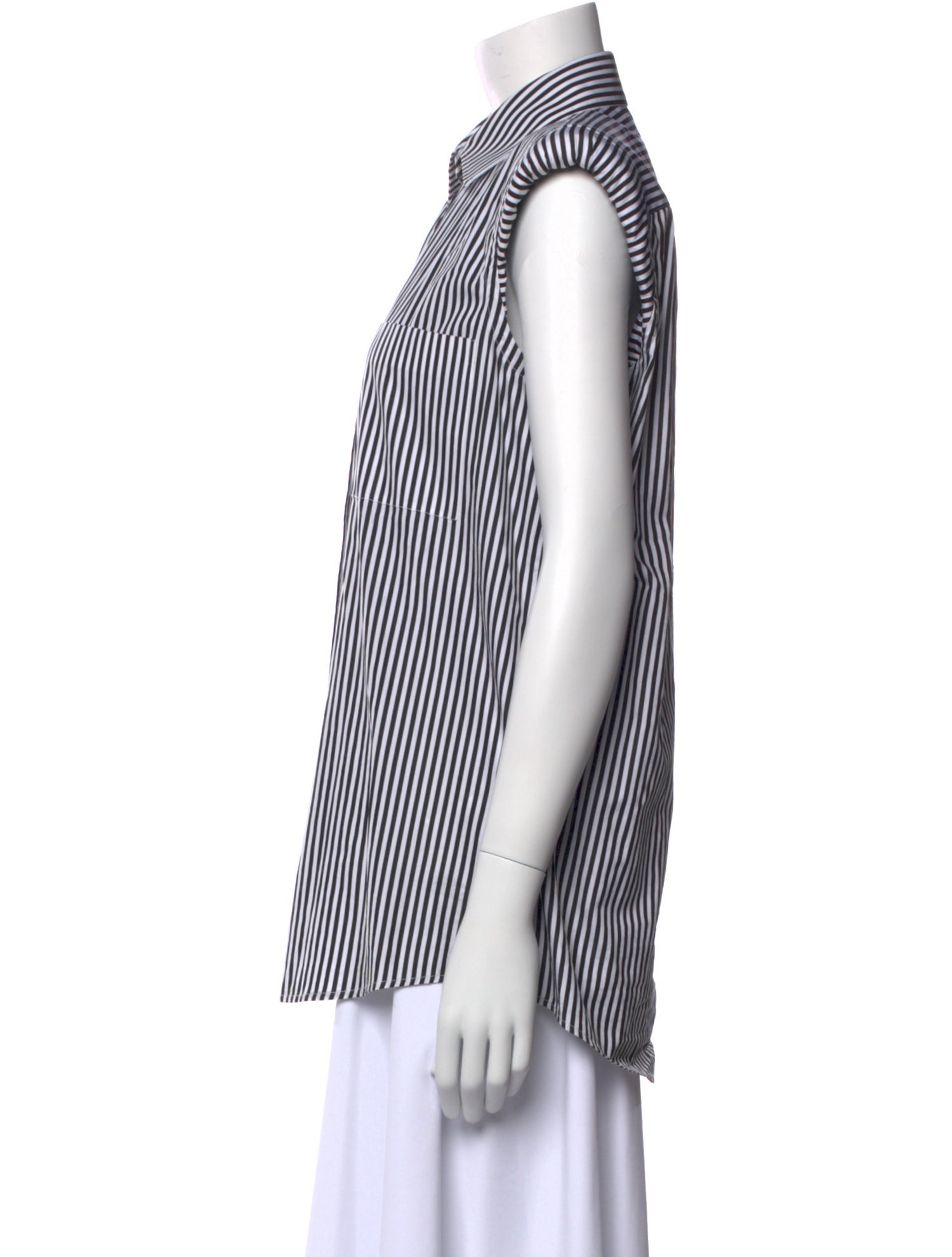 Dries Van Noten Striped Sleeveless Button-Up Top