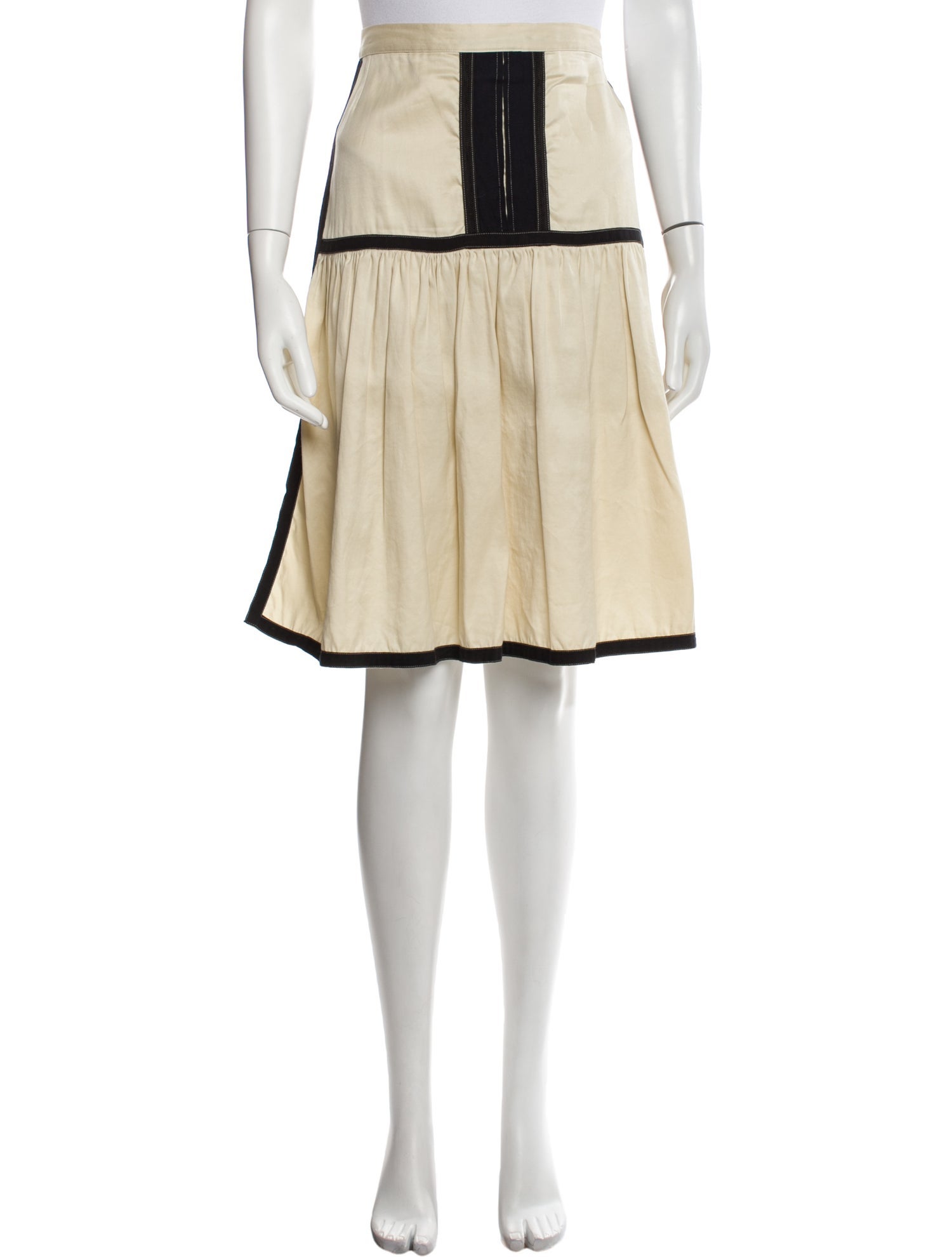 Dries Van Noten Colorblock Pattern Knee-Length Skirt
