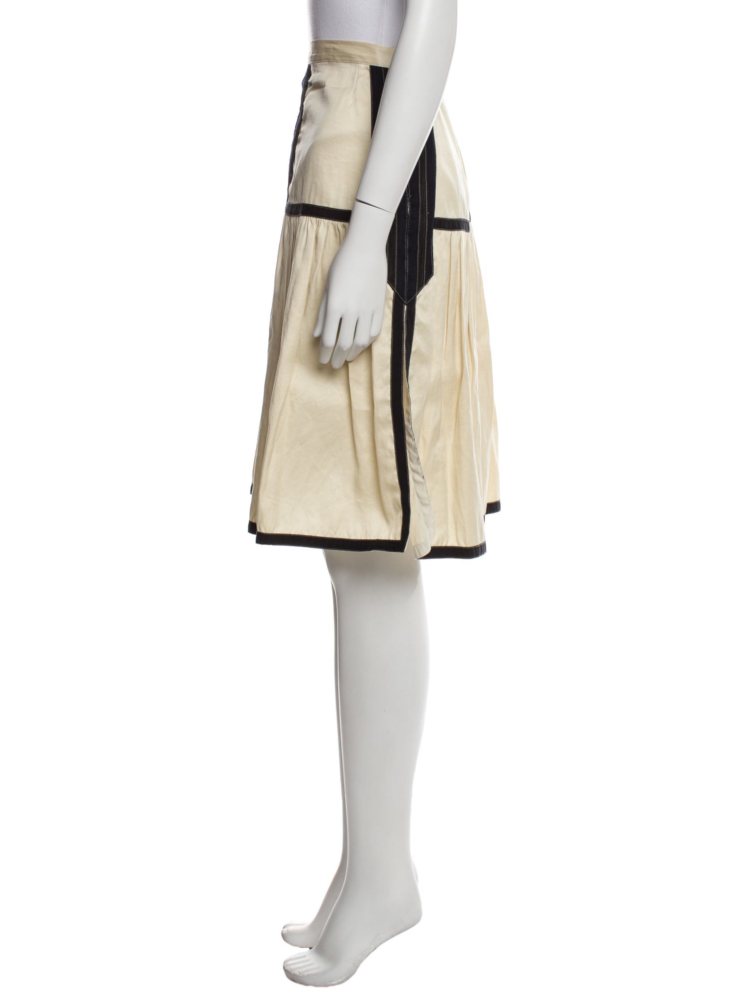 Dries Van Noten Colorblock Pattern Knee-Length Skirt