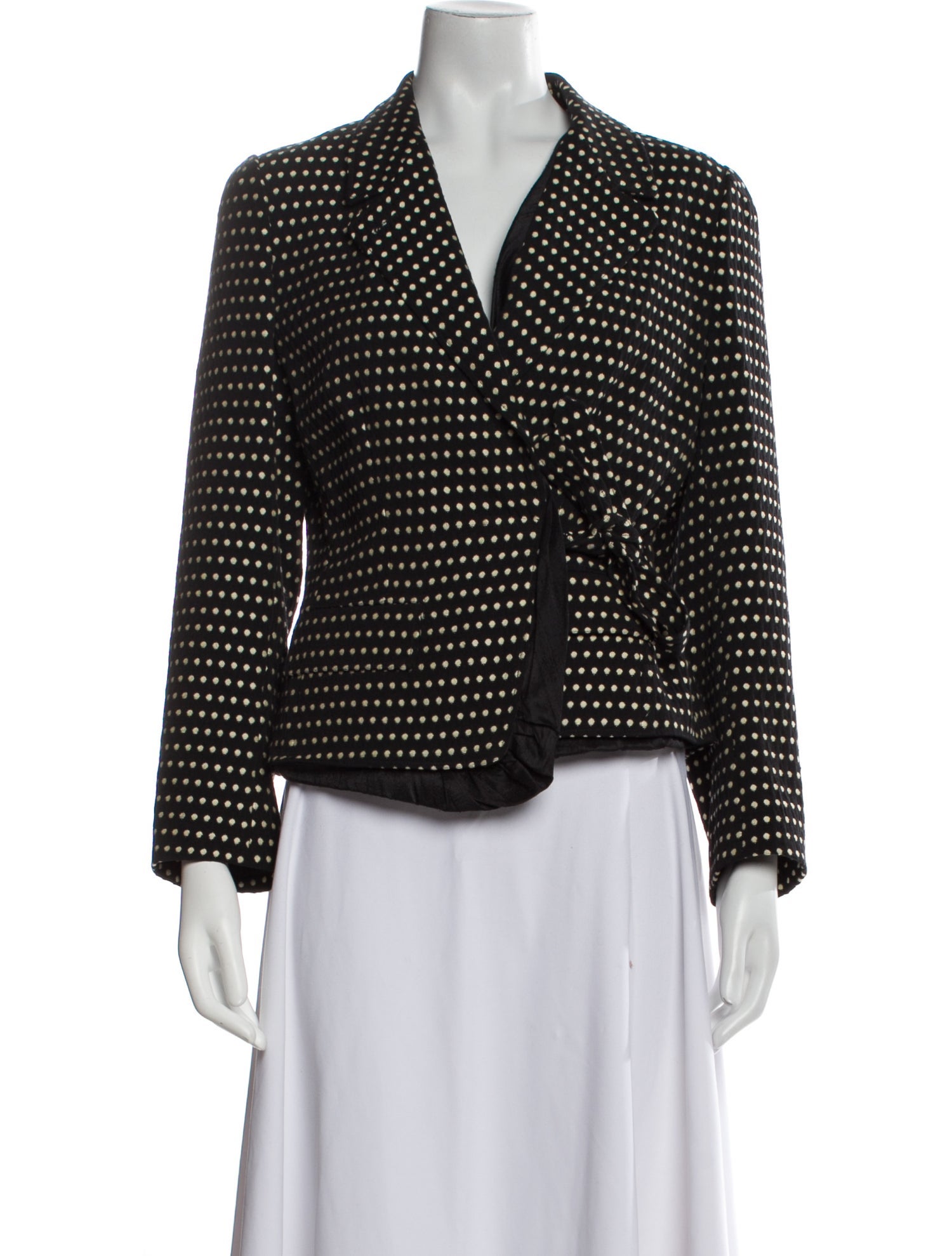 Dries Van Noten Wool Polka Dot Print Blazer