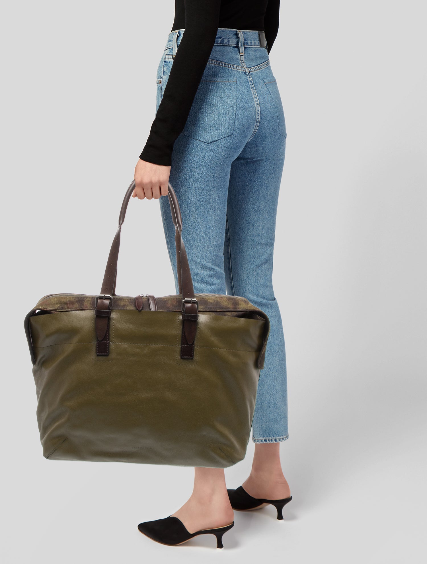 Dries Van Noten Leather Weekender Bag