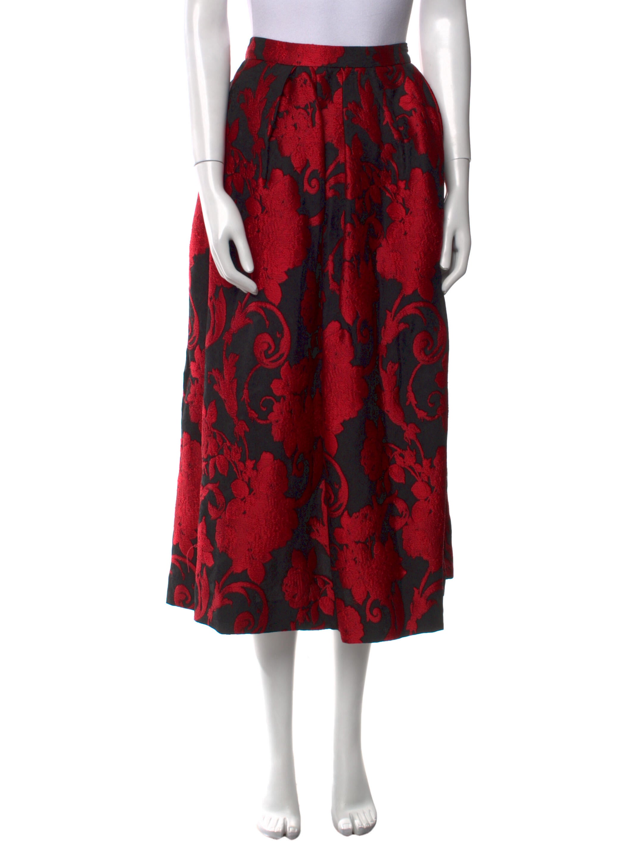 Dries Van Noten Floral Print Midi Length Skirt