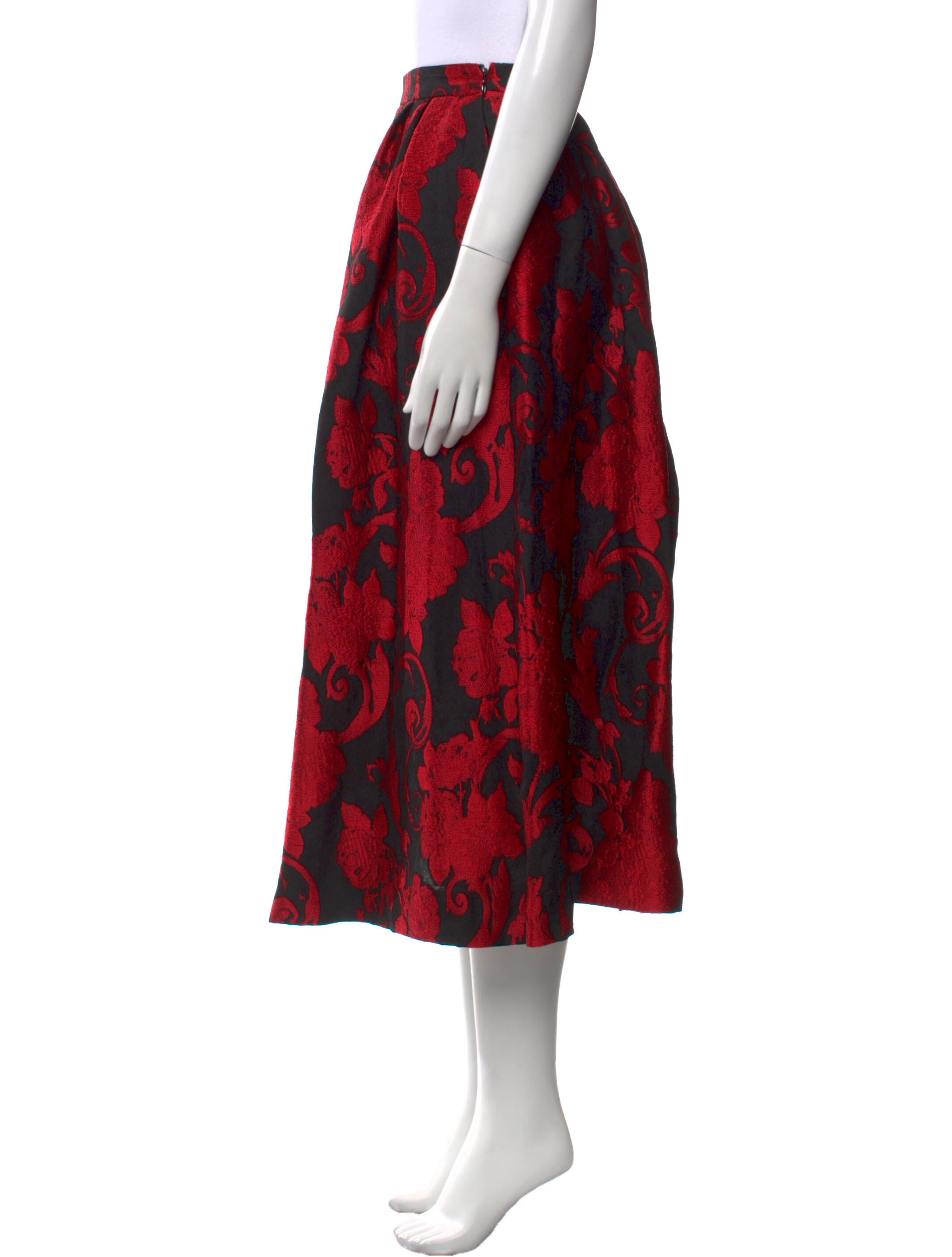 Dries Van Noten Floral Print Midi Length Skirt