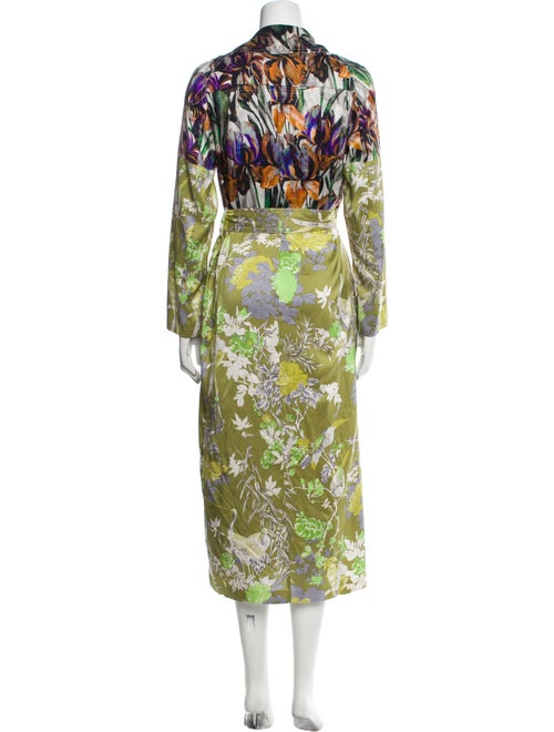 Dries Van Noten Silk Floral Print Coat