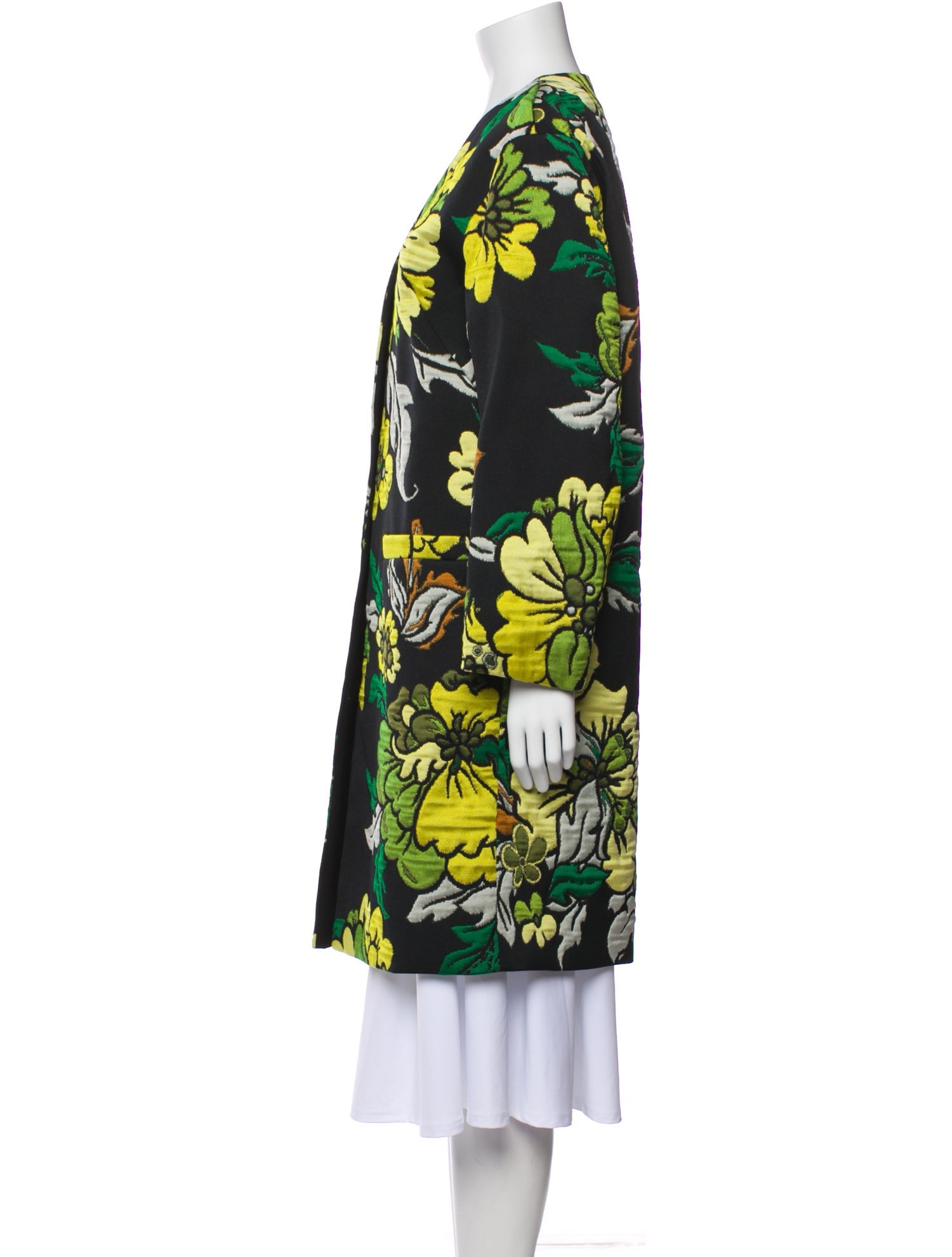 Dries Van Noten Floral Print Trench Coat