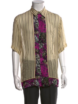 Dries Van Noten Striped Short Sleeve Shirt