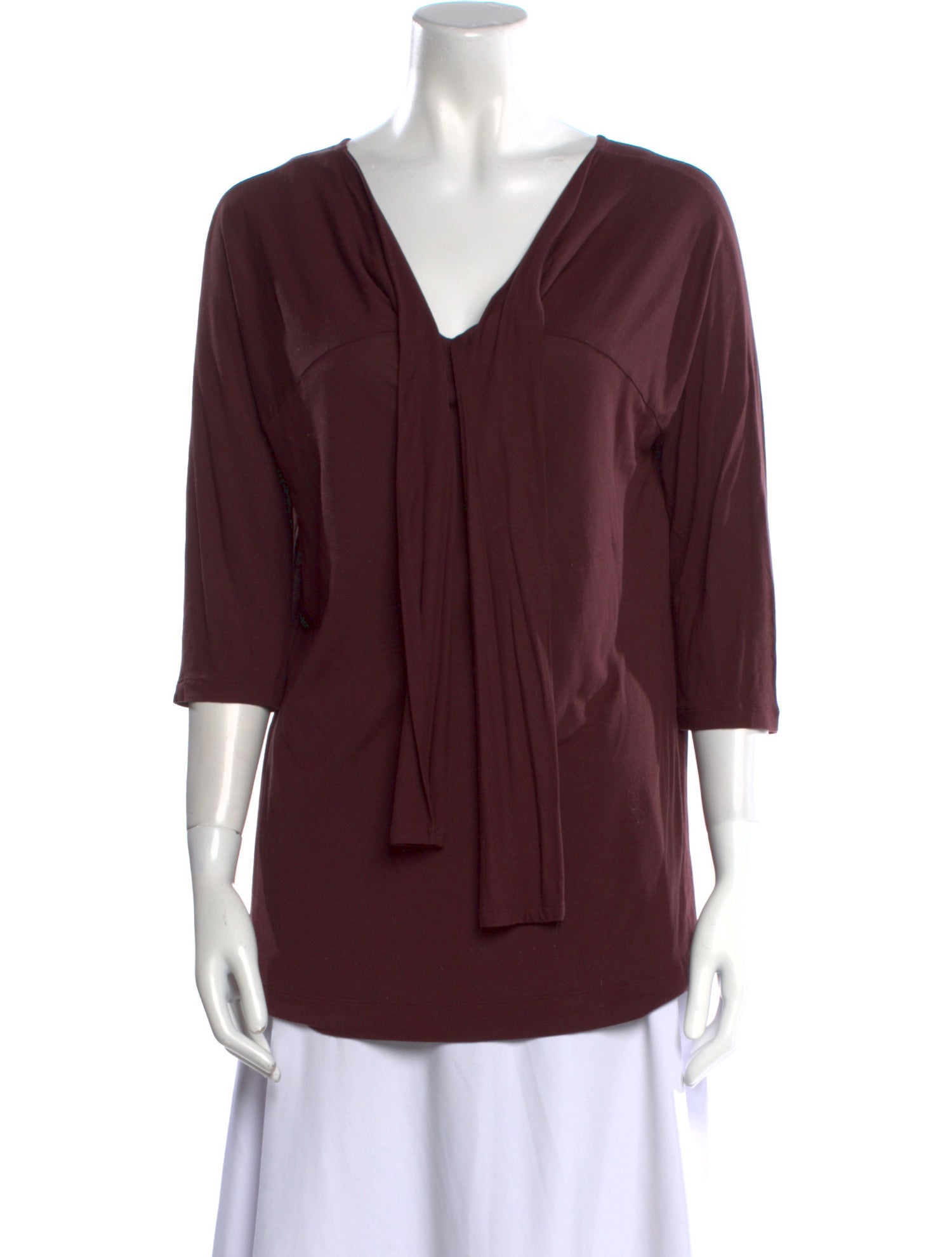 Dries Van Noten V-Neck Three-Quarter Sleeve Blouse
