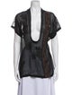 Dries Van Noten Lace Pattern V-Neck Blouse