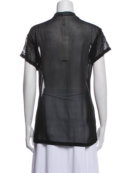 Dries Van Noten Lace Pattern V-Neck Blouse