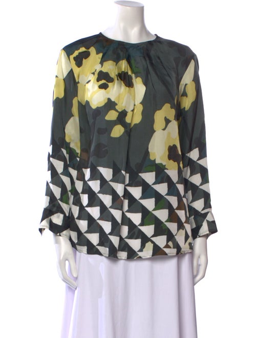 Dries Van Noten Printed Crew Neck Blouse