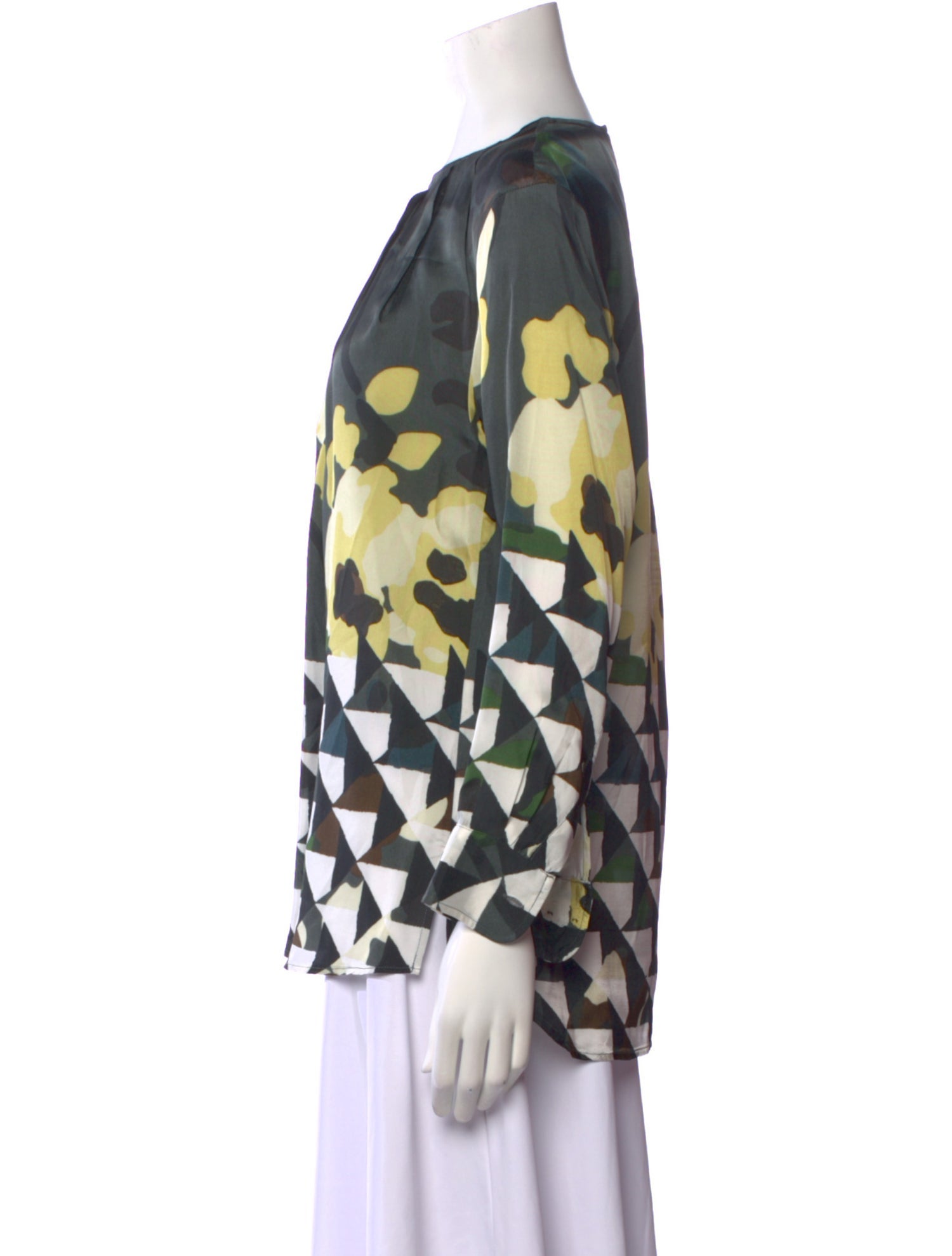 Dries Van Noten Printed Crew Neck Blouse