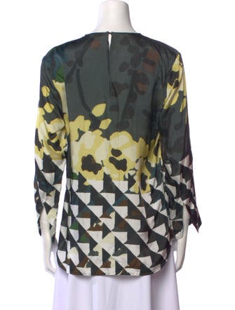 Dries Van Noten Printed Crew Neck Blouse