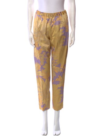 Dries Van Noten Floral Print Straight Leg Pants