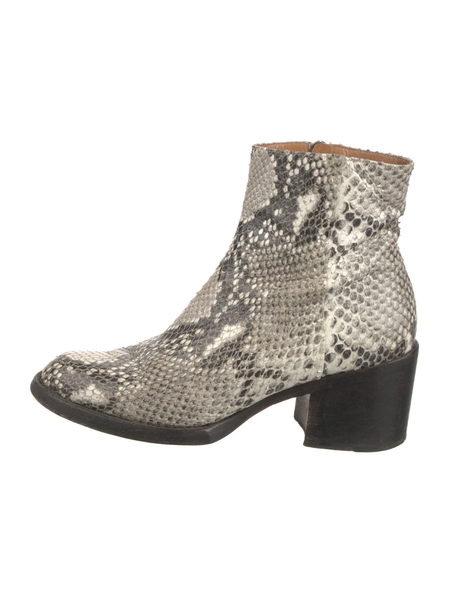 Dries Van Noten Snakeskin Animal Print Boots