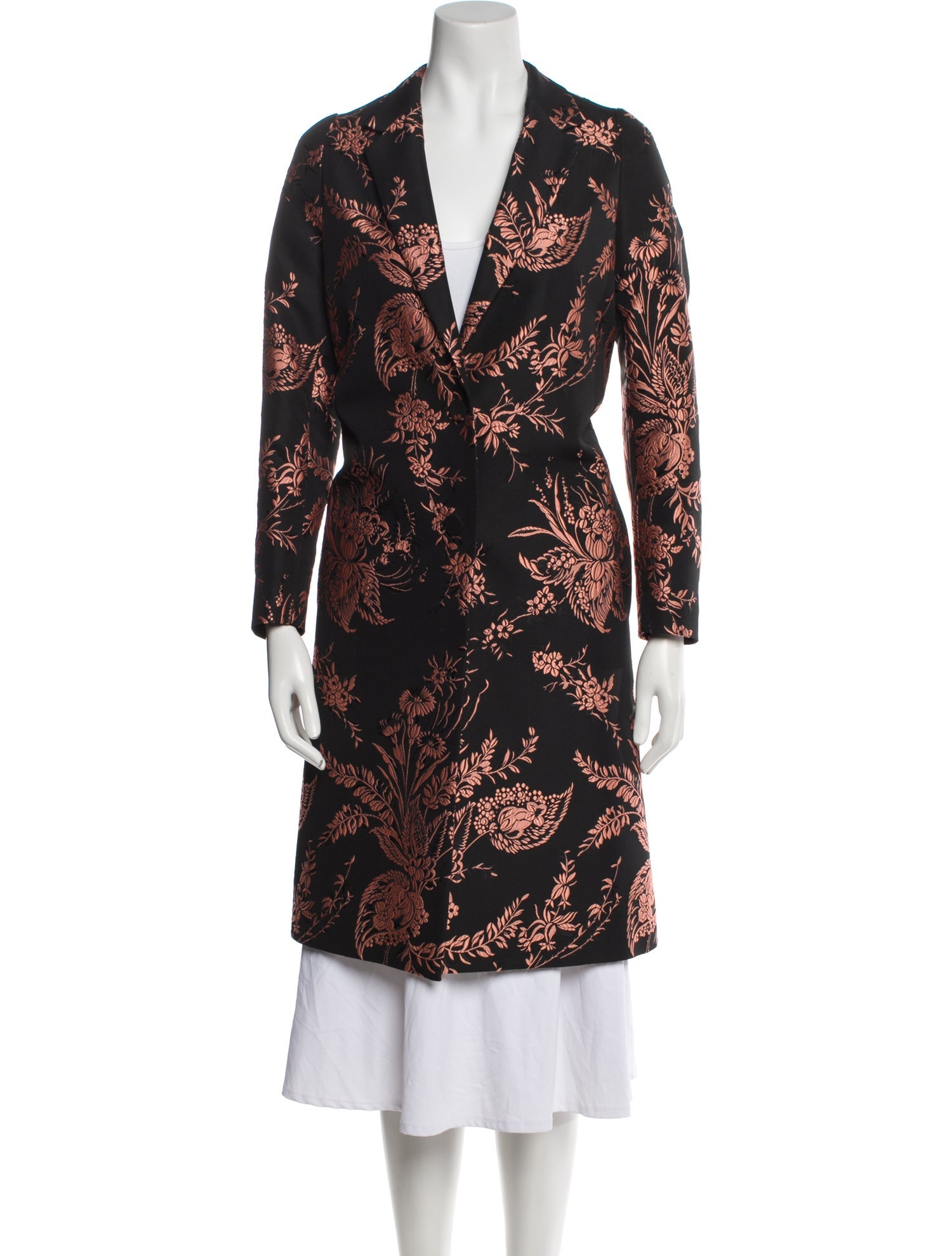 Dries Van Noten Floral Print Trench Coat