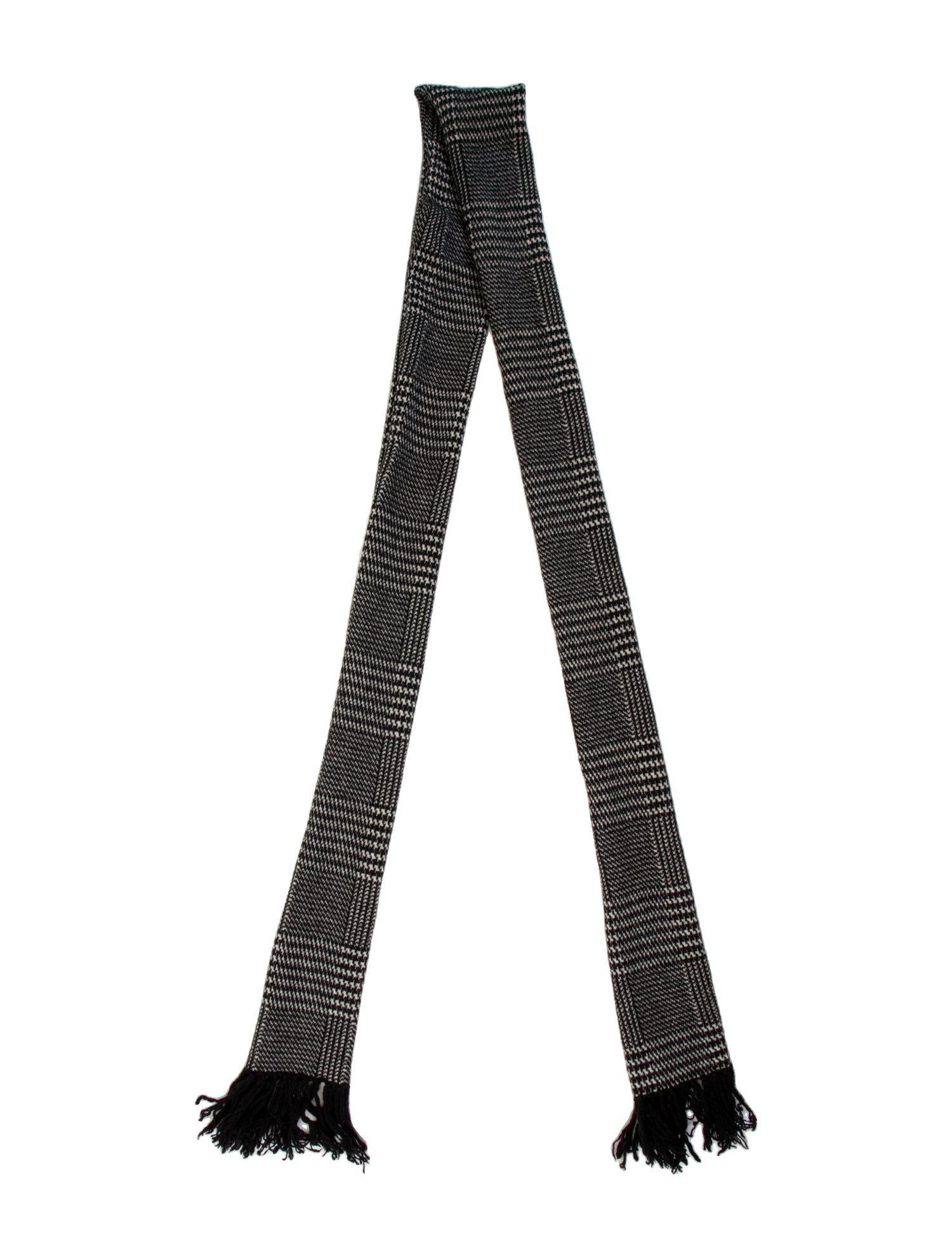 Dries Van Noten Wool Plaid Print Scarf