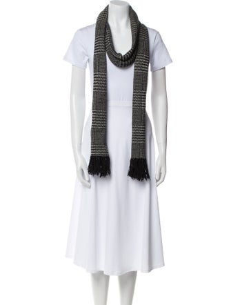 Dries Van Noten Wool Plaid Print Scarf