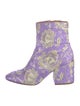 Dries Van Noten Floral Print Embroidered Accent Boots