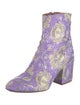 Dries Van Noten Floral Print Embroidered Accent Boots