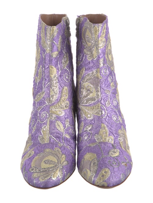 Dries Van Noten Floral Print Embroidered Accent Boots