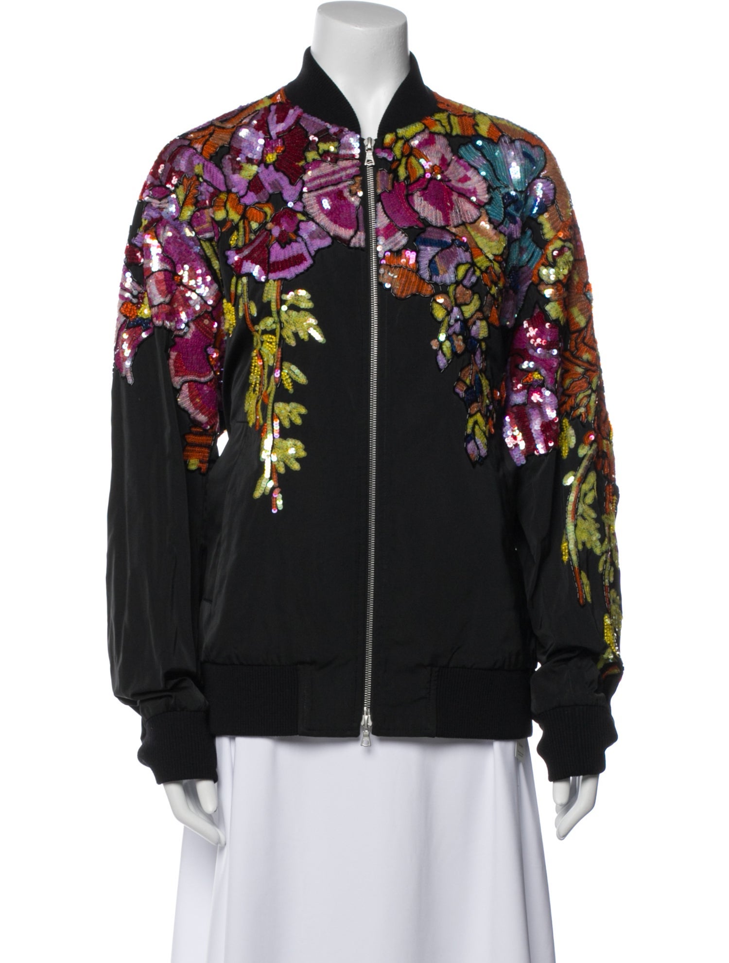 Dries Van Noten Floral Print Bomber Jacket