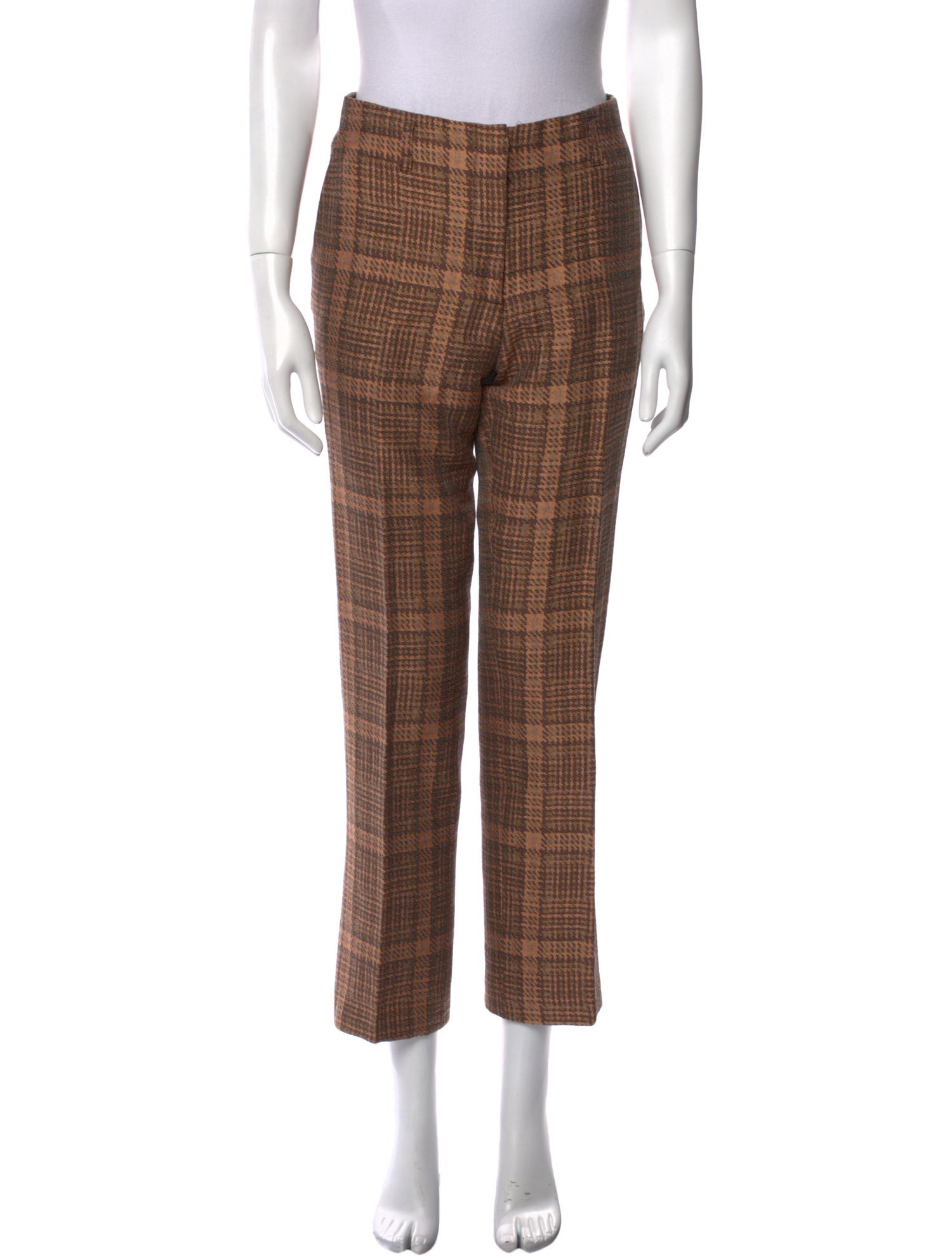 Dries Van Noten Plaid Print Straight Leg Pants