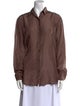 Dries Van Noten Silk Long Sleeve Button-Up Top