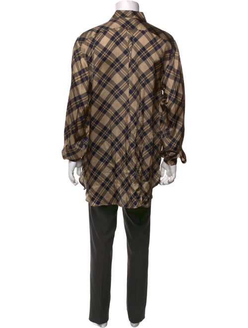 Dries Van Noten Plaid Print Long Sleeve Shirt