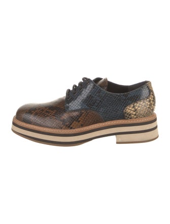 Dries Van Noten Snakeskin Animal Print Oxfords