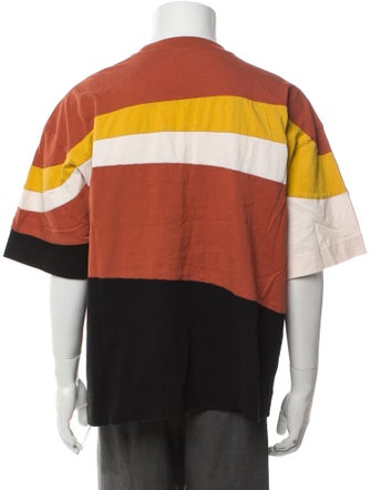 Dries Van Noten Colorblock Pattern Crew Neck T-Shirt