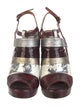 Dries Van Noten Leather Animal Print T-Strap Pumps